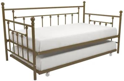 Manila Metal Daybed and Trundle Set with Sturdy Metal Frame and Slats