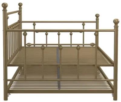 Manila Metal Daybed and Trundle Set with Sturdy Metal Frame and Slats