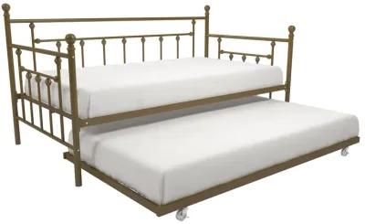 Manila Metal Daybed and Trundle Set with Sturdy Metal Frame and Slats