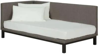 Mid Century Upholstered Modern Daybed with Horizontal Tufted Headboard