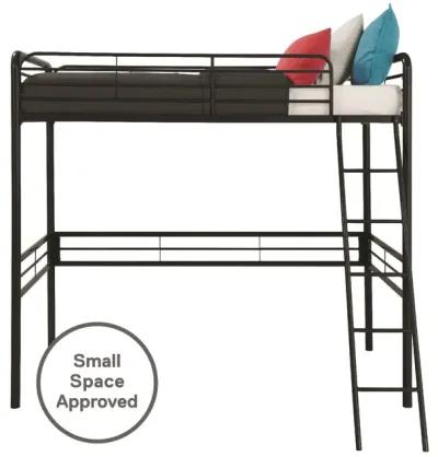 Tommy Metal Twin Loft Bed with Secured and Slanted Ladder