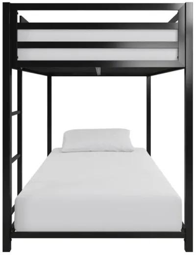 Miles Twin Over Twin Metal Bunk Bed with Metal Slats and Integrated Ladder