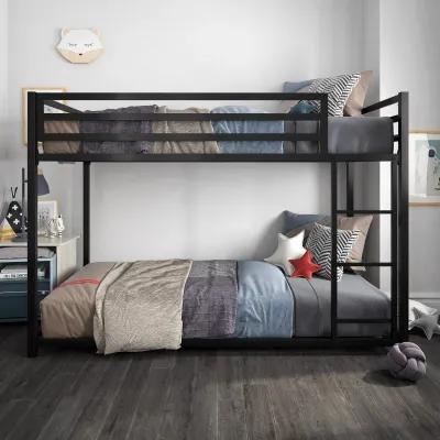 Miles Twin Over Twin Metal Bunk Bed with Metal Slats and Integrated Ladder