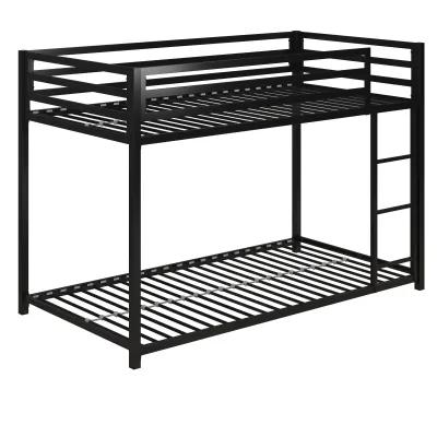 Miles Twin Over Twin Metal Bunk Bed with Metal Slats and Integrated Ladder