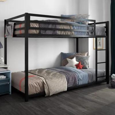 Miles Twin Over Twin Metal Bunk Bed with Metal Slats and Integrated Ladder