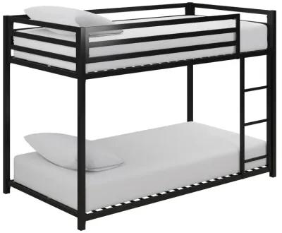 Miles Twin Over Twin Metal Bunk Bed with Metal Slats and Integrated Ladder