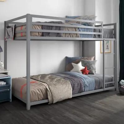 Miles Twin Over Twin Metal Bunk Bed with Metal Slats and Integrated Ladder