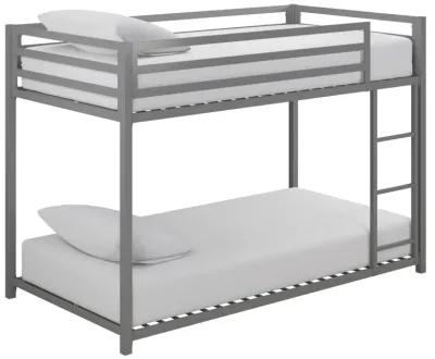 Miles Twin Over Twin Metal Bunk Bed with Metal Slats and Integrated Ladder