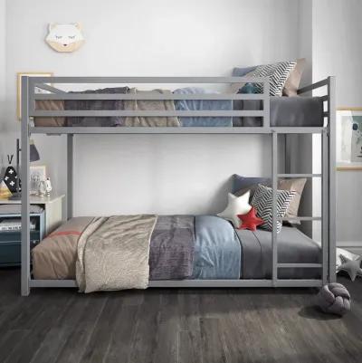 Miles Twin Over Twin Metal Bunk Bed with Metal Slats and Integrated Ladder