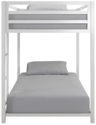 Miles Twin Over Twin Metal Bunk Bed with Metal Slats and Integrated Ladder