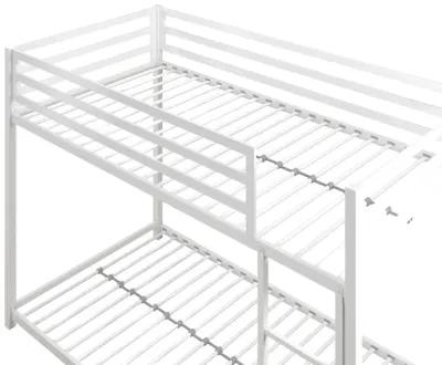 Miles Twin Over Twin Metal Bunk Bed with Metal Slats and Integrated Ladder