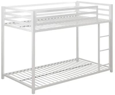 Miles Twin Over Twin Metal Bunk Bed with Metal Slats and Integrated Ladder