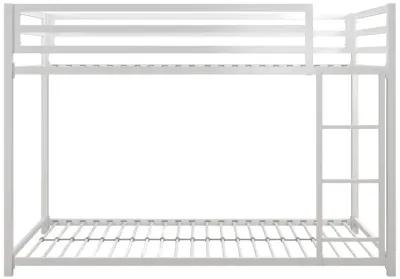 Miles Twin Over Twin Metal Bunk Bed with Metal Slats and Integrated Ladder