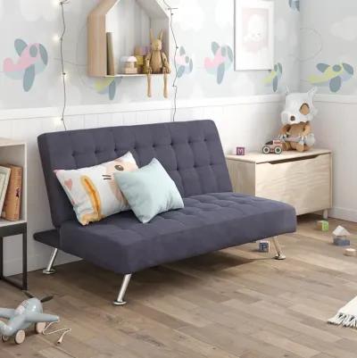 Milo Kids Sofa Futon with Sturdy Frame and Slanted Chrome Legs