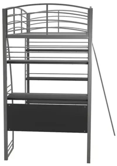 Sage Studio Twin Loft Bed with Integrated Desk and Shelves