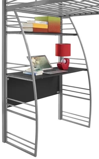 Sage Studio Twin Loft Bed with Integrated Desk and Shelves