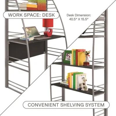 Sage Studio Twin Loft Bed with Integrated Desk and Shelves