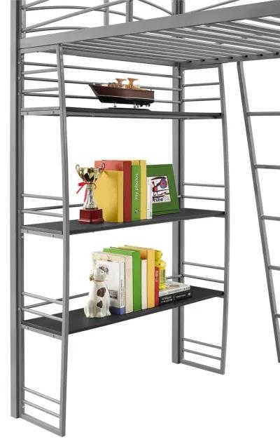 Sage Studio Twin Loft Bed with Integrated Desk and Shelves