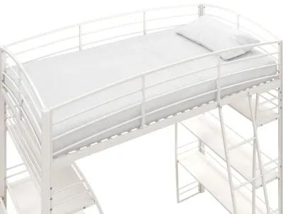 Sage Studio Twin Loft Bed with Integrated Desk and Shelves