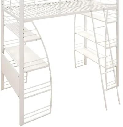 Sage Studio Twin Loft Bed with Integrated Desk and Shelves