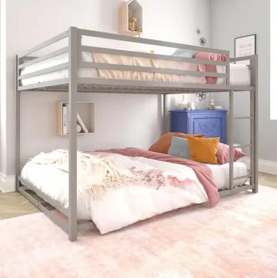 Miles Full Over Full Metal Bunk Bed with Metal Slats and Integrated Ladder