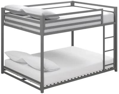 Miles Full Over Full Metal Bunk Bed with Metal Slats and Integrated Ladder