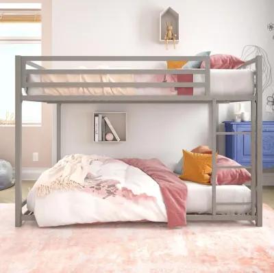 Miles Full Over Full Metal Bunk Bed with Metal Slats and Integrated Ladder