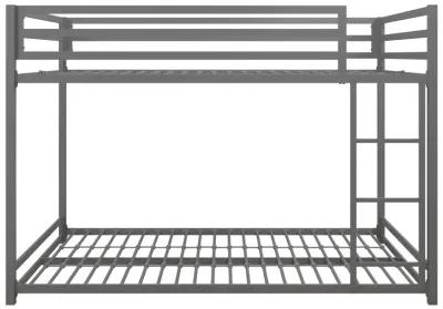 Miles Full Over Full Metal Bunk Bed with Metal Slats and Integrated Ladder