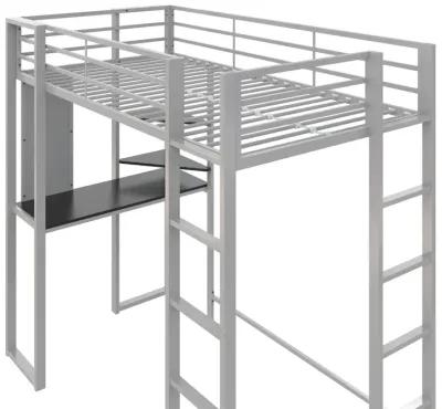 Abode Metal Loft Bed with Built in Desk and Storage Space