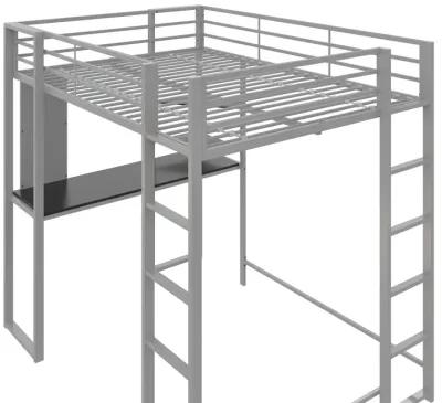 Abode Metal Loft Bed with Built in Desk and Storage Space