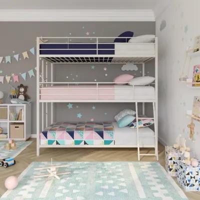 Everleigh Metal Triple Bunk Bed with Metal Slats and 2 Integrated Ladders