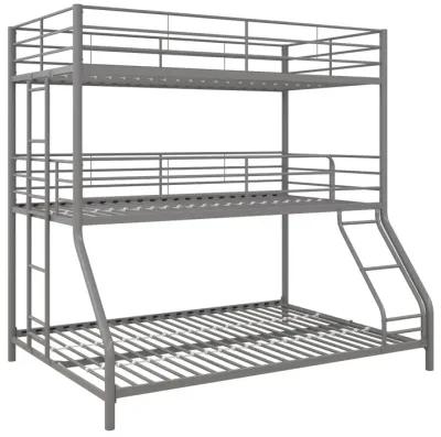 Everleigh Metal Triple Bunk Bed with Metal Slats and 2 Integrated Ladders