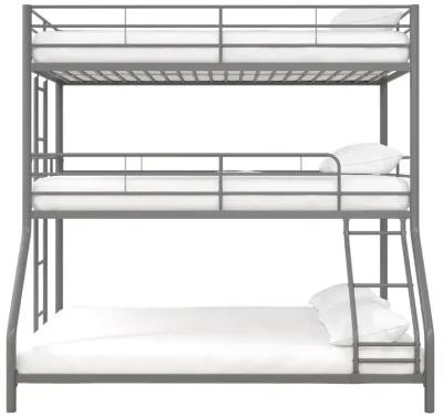 Everleigh Metal Triple Bunk Bed with Metal Slats and 2 Integrated Ladders