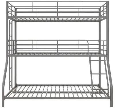 Everleigh Metal Triple Bunk Bed with Metal Slats and 2 Integrated Ladders