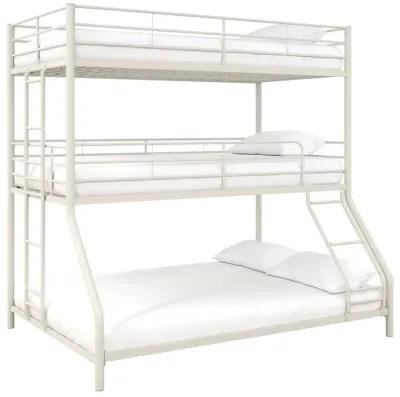 Everleigh Metal Triple Bunk Bed with Metal Slats and 2 Integrated Ladders