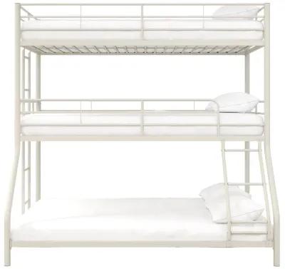 Everleigh Metal Triple Bunk Bed with Metal Slats and 2 Integrated Ladders