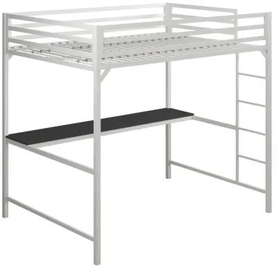 Miles Metal Full Loft Bed with Desk with an Integrated Ladder