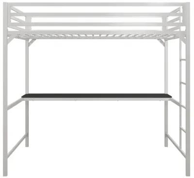 Miles Metal Full Loft Bed with Desk with an Integrated Ladder