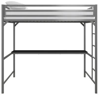 Miles Metal Full Loft Bed with Desk with an Integrated Ladder