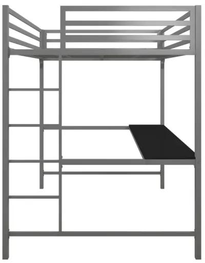 Miles Metal Full Loft Bed with Desk with an Integrated Ladder