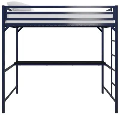 Miles Metal Full Loft Bed with Desk with an Integrated Ladder