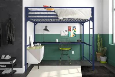 Miles Metal Full Loft Bed with Desk with an Integrated Ladder