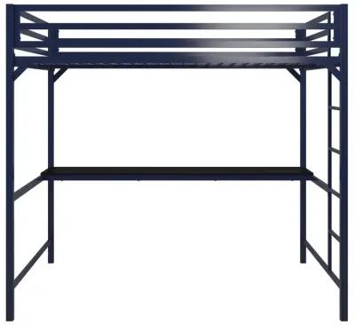 Miles Metal Full Loft Bed with Desk with an Integrated Ladder