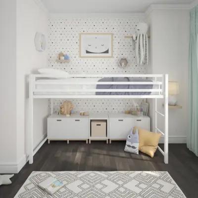 Miles Metal Junior Twin Loft Bed with Integrated Ladder