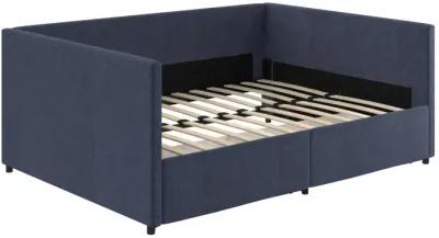 Upholstered Daybed with Wooden Slats and Storage Drawers