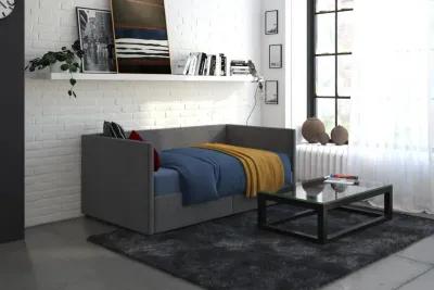 Upholstered Daybed with Wooden Slats and Storage Drawers