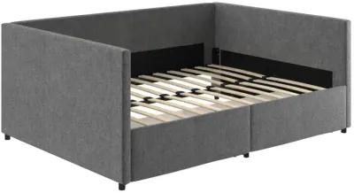 Upholstered Daybed with Wooden Slats and Storage Drawers