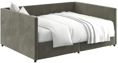 Upholstered Daybed with Wooden Slats and Storage Drawers