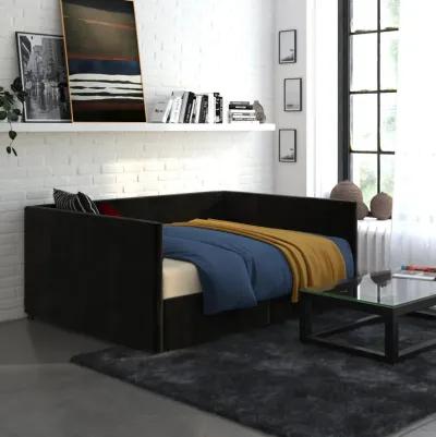 Upholstered Daybed with Wooden Slats and Storage Drawers