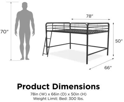 Jett Junior Full Metal Loft Bed with 3 Step Ladder